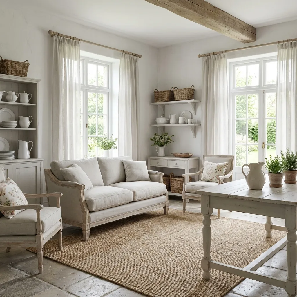 Después: Transformación de salón estilo French Country